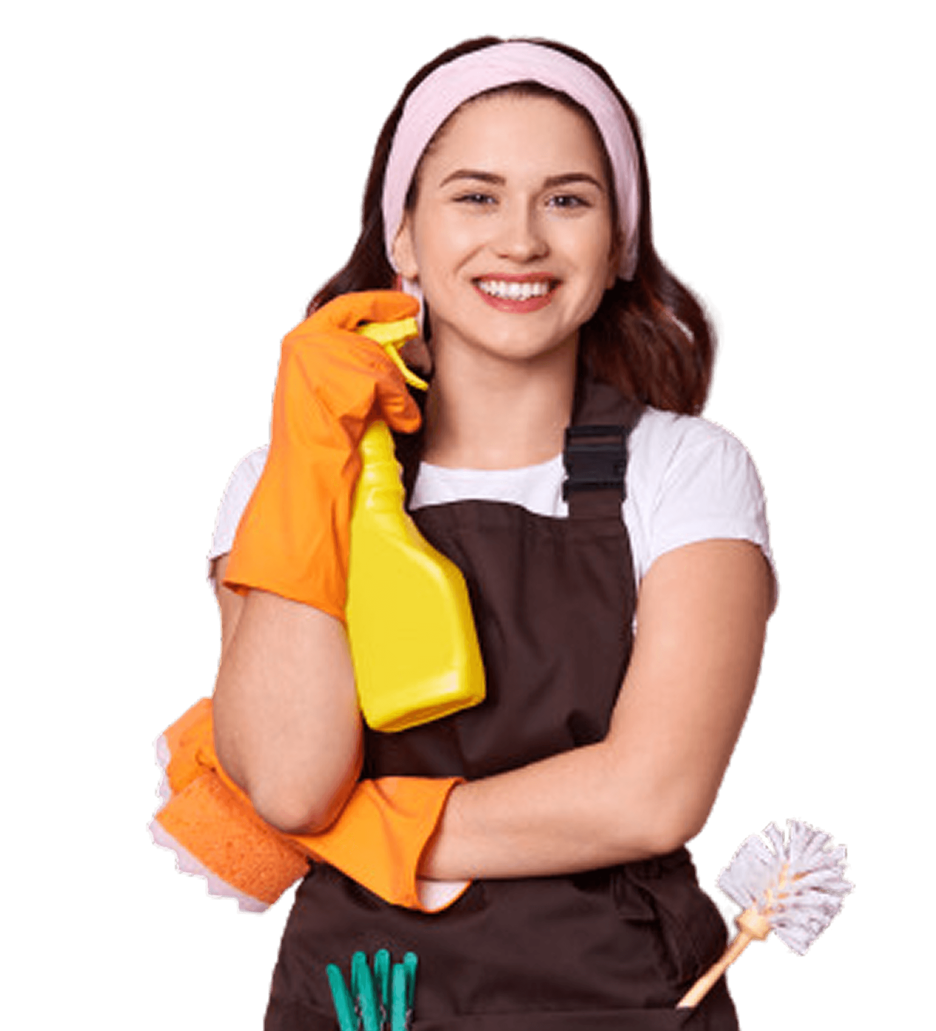 Professional providing cleaning service